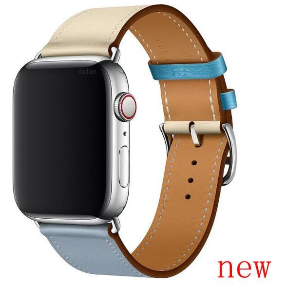 Multi Color Genuine Leather Apple Watch Band