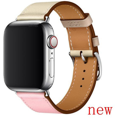 Multi Color Genuine Leather Apple Watch Band