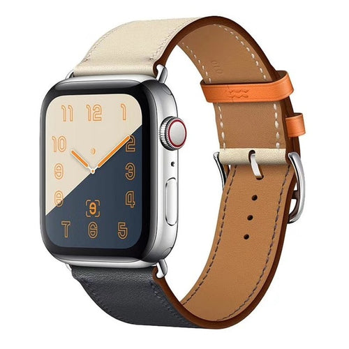 Multi Color Genuine Leather Apple Watch Band